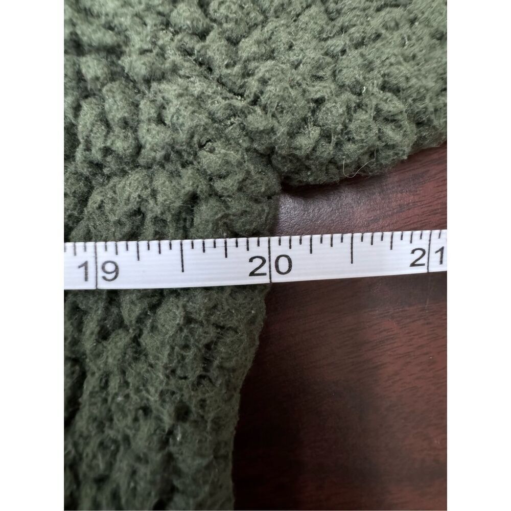 PINK Victoria’s Secret Dark Olive Green Sherpa 1/4 Zip Pullover Size X-Small - Picture 5 of 6